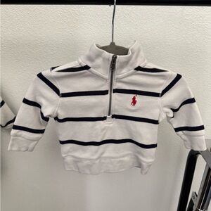Ralph Lauren Kids White and Navy Striped Sweater